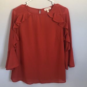 Coral Frill Blouse